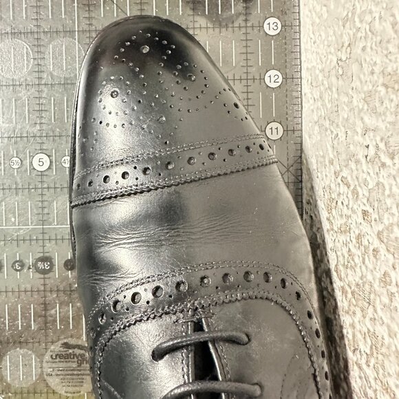 Allen Edmonds Strand Men Size 12B Black Leather Brogue Cap Toe Oxford Dress Shoe - Picture 12 of 12
